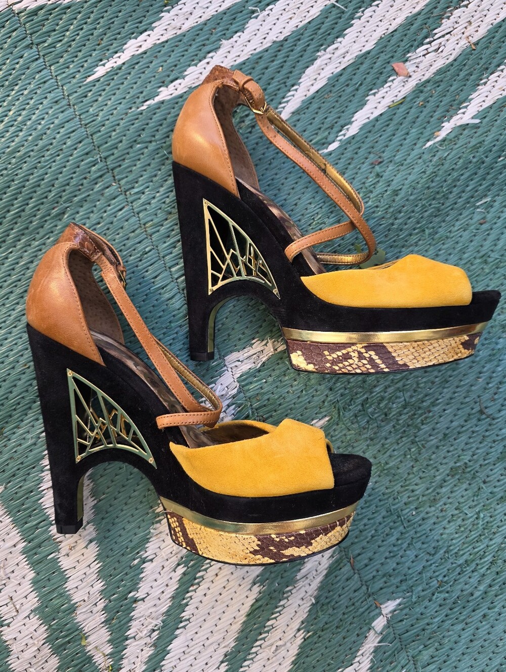 Vintage Sam Edelman Tegan Architectural Platform Heels Size 8